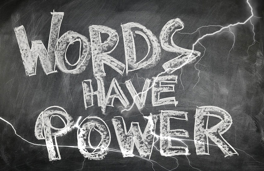 words have power written in chalk